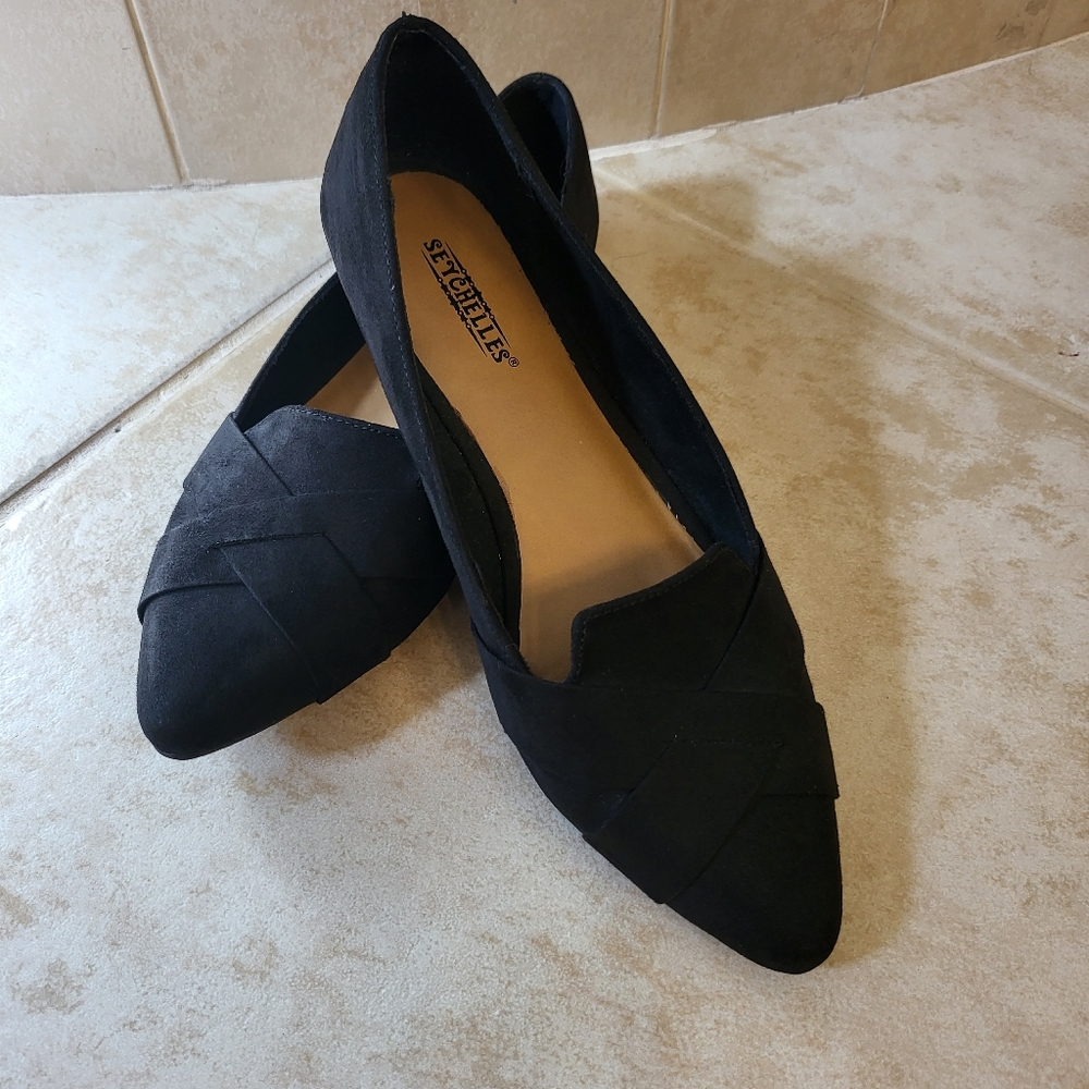 Seychelles flats, size 8.5, black